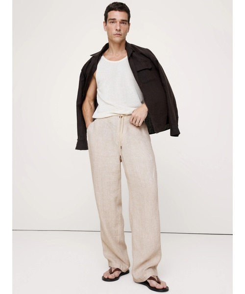 Banana Republic(バナナリパブリック)の「リラックス リネン プルオン ビーチパンツ(その他パンツ・メンズ・グリーン/ベージュ/ブラウン・M/S/XL/L)」の6枚目の写真