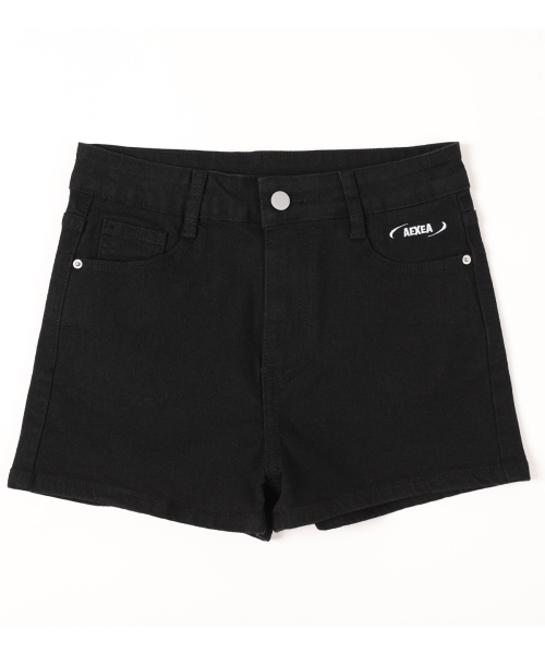 AEXEA（アクシー）の「ブラックハーフショーツパンツH09BRD_AXY11321_slim（その他パンツ・レディース・ブラック・SMALL/LARGE/MEDIUM）」の4枚目の写真