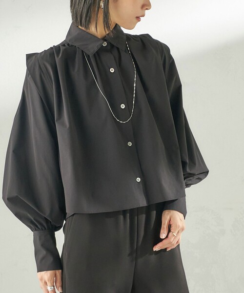 CELERI 2024SS COTTON PUFF ブラウス　黒　美品 中古・古着通販】CELERI (セルリ) COTTON PUFF ブラウス ブラック