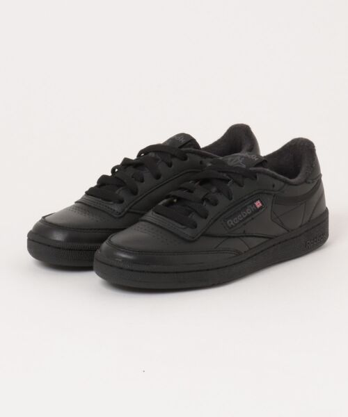 ASBee(アスビー)の「Reebok リーボック CLUB C 85 レディーススニーカー(クラブシー85) 100050 100000153 ブラック/チャコール(スニーカー・レディース・ブラック・24.5cm/24.0cm/23.5cm/23.0cm/25.0cm)」の1枚目の写真