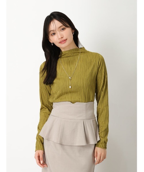fifth(フィフス)の「ウェーブジャガードボトルネックロンT(Tシャツ/カットソー・レディース・ブラック/グレイッシュベージュ/アイボリー/マスタード・M)」の12枚目の写真