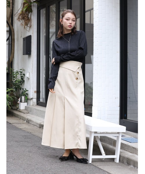 fifth(フィフス)の「ウェーブジャガードボトルネックロンT(Tシャツ/カットソー・レディース・ブラック/グレイッシュベージュ/アイボリー/マスタード・M)」の9枚目の写真