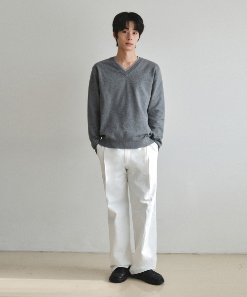 WEDNESDAY OASIS(ウェンズデーオアシス)の「ディープタックワイドコットンパンツ_IVORY(W26PT03)(その他パンツ・メンズ・アイボリー・MEDIUM/LARGE/X-LARGE)」の4枚目の写真