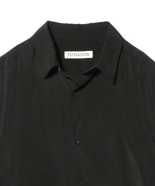ESTNATION(エストネーション)の「ESTNATION / キュプラ シャツ(シャツ/ブラウス・メンズ・ベージュ/ブラック・LARGE/MEDIUM)」の4枚目の写真