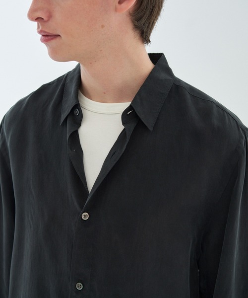 ESTNATION(エストネーション)の「ESTNATION / キュプラ シャツ(シャツ/ブラウス・メンズ・ベージュ/ブラック・LARGE/MEDIUM)」の10枚目の写真