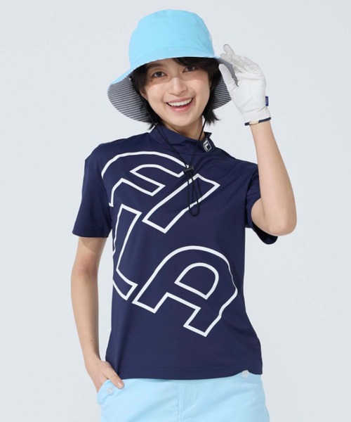 FILA GOLF(フィラゴルフ )の「半袖モックネックシャツ(Tシャツ/カットソー・レディース・ブラック/ミント/ネイビー・XX-LARGE/LARGE/X-LARGE/MEDIUM)」の3枚目の写真