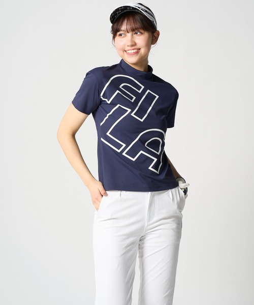 FILA GOLF(フィラゴルフ )の「半袖モックネックシャツ(Tシャツ/カットソー・レディース・ブラック/ミント/ネイビー・XX-LARGE/LARGE/X-LARGE/MEDIUM)」の4枚目の写真