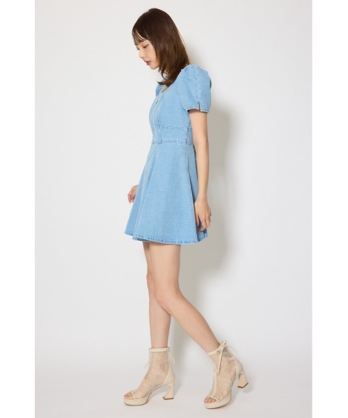rienda（リエンダ）の「【SNSで話題】フロントジップマーメイドデニムミニワンピース　春服（ワンピース・レディース・ライトブルー/ホワイト/ダークブルー・SMALL/MEDIUM）」の19枚目の写真
