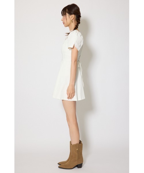 rienda（リエンダ）の「【SNSで話題】フロントジップマーメイドデニムミニワンピース　春服（ワンピース・レディース・ライトブルー/ホワイト/ダークブルー・SMALL/MEDIUM）」の5枚目の写真