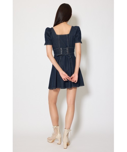 rienda（リエンダ）の「【SNSで話題】フロントジップマーメイドデニムミニワンピース　春服（ワンピース・レディース・ライトブルー/ホワイト/ダークブルー・SMALL/MEDIUM）」の13枚目の写真