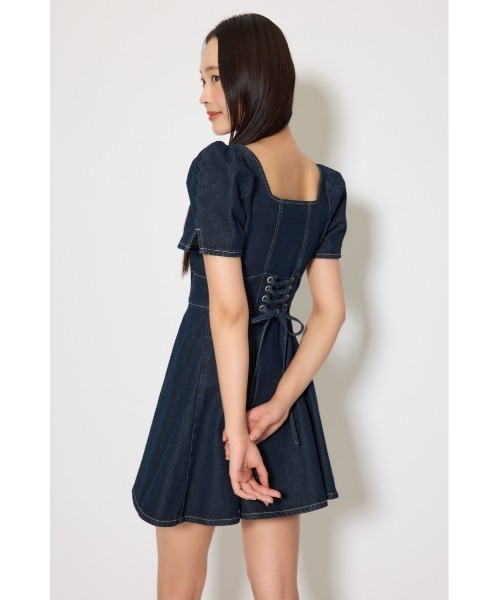 rienda（リエンダ）の「【SNSで話題】フロントジップマーメイドデニムミニワンピース　春服（ワンピース・レディース・ライトブルー/ホワイト/ダークブルー・SMALL/MEDIUM）」の16枚目の写真