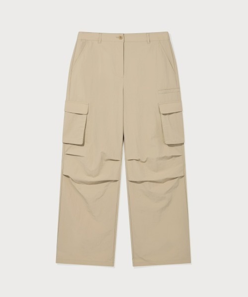 COVERNAT(カバーナット)の「WOMAN PARACHUTE CARGO PANTS(カーゴパンツ・レディース・ベージュ/ブラック/アイボリー・MEDIUM/SMALL)」の3枚目の写真