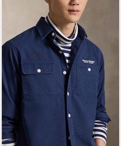 POLO RALPH LAUREN（ポロ ラルフ ローレン）の「クラシック フィット Polo Sport ワークシャツ（シャツ/ブラウス・メンズ・ネイビー系1・S/M/L/XL/XS/XXL）」の9枚目の写真