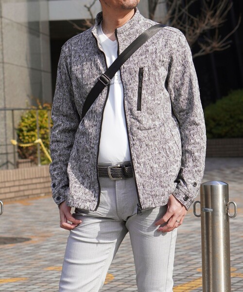 ガムストレッチジャガードスタンドブルゾン（その他アウター）｜NICOLE