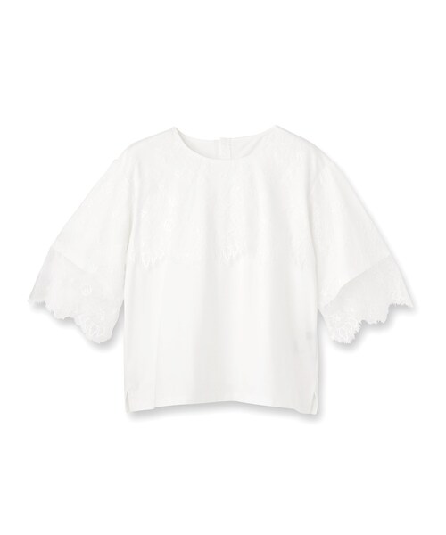 Reflect(リフレクト)の「【UVカット/接触冷感】スカラップレースジャージカットソー(Tシャツ/カットソー・レディース・ブラック/ホワイト・09/11)」の11枚目の写真