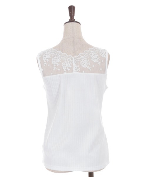 axes femme（アクシーズファム）の「吸水速乾レース切替タンク（タンクトップ・レディース・サックスブルー/ブラック/ホワイト/イエロー・FREE）」の7枚目の写真