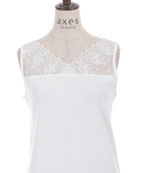 axes femme（アクシーズファム）の「吸水速乾レース切替タンク（タンクトップ・レディース・サックスブルー/ブラック/ホワイト/イエロー・FREE）」の8枚目の写真