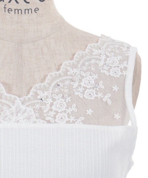 axes femme（アクシーズファム）の「吸水速乾レース切替タンク（タンクトップ・レディース・サックスブルー/ブラック/ホワイト/イエロー・FREE）」の10枚目の写真