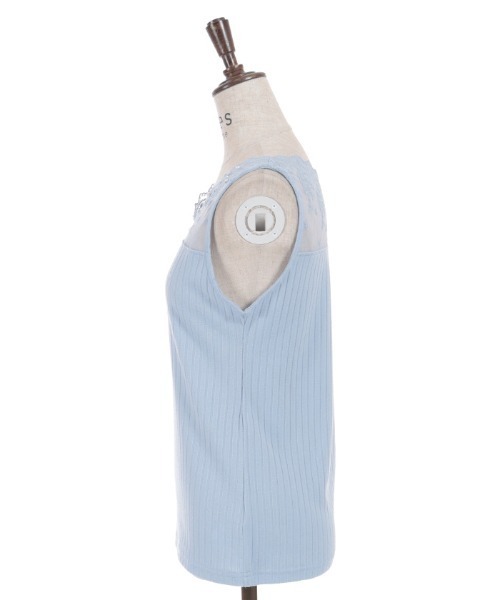 axes femme（アクシーズファム）の「吸水速乾レース切替タンク（タンクトップ・レディース・サックスブルー/ブラック/ホワイト/イエロー・FREE）」の21枚目の写真