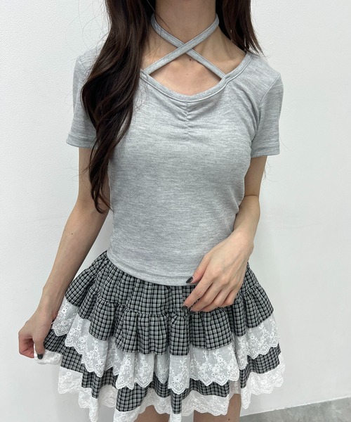 PHILLY(フィリー)の「シンプルチョーカーT(Tシャツ/カットソー・レディース・ブラック/グレー/ピンク・FREE)」の3枚目の写真
