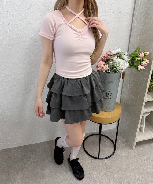 PHILLY(フィリー)の「シンプルチョーカーT(Tシャツ/カットソー・レディース・ブラック/グレー/ピンク・FREE)」の8枚目の写真