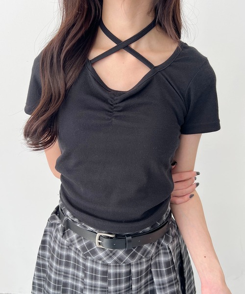 PHILLY(フィリー)の「シンプルチョーカーT(Tシャツ/カットソー・レディース・ブラック/グレー/ピンク・FREE)」の9枚目の写真