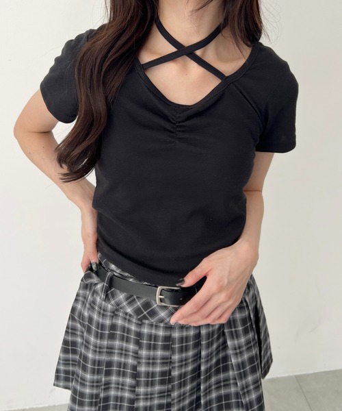 PHILLY(フィリー)の「シンプルチョーカーT(Tシャツ/カットソー・レディース・ブラック/グレー/ピンク・FREE)」の10枚目の写真
