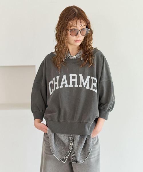 BAYFLOW(ベイフロー)の「ピグメント裏毛五分袖プルオーバー(Tシャツ/カットソー・レディース・オフホワイト/ライトブルー/チャコール・FREE)」の22枚目の写真