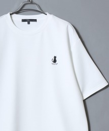 Cat & Ghost Embroidered Short-Sleeve T-Shirt / ねこ&おばけ刺繍ワンポイント 接触冷感 速乾 半袖Tシャツ メンズ レディース 猫 ネコ