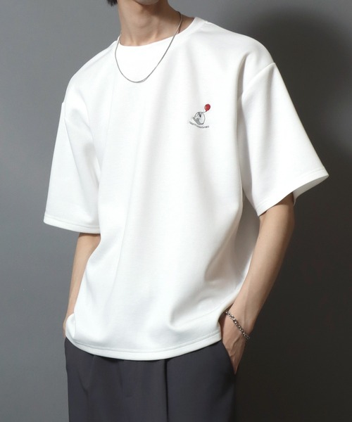 ANPAS(アンパス)の「Cat & Ghost Embroidered Short-Sleeve T-Shirt / ねこ&おばけ刺繍ワンポイント 接触冷感 速乾 半袖Tシャツ メンズ レディース 猫 ネコ(Tシャツ/カットソー・メンズ・ブラック系1/ブラック系3/ホワイト系4/ホワイト系1/ホワイト系2/ブラック系2/ホワイト系3/ブラック系4・M/L)」の16枚目の写真