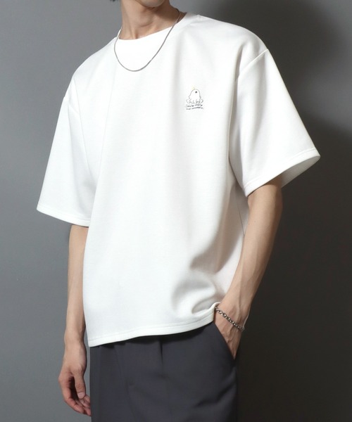 ANPAS(アンパス)の「Cat & Ghost Embroidered Short-Sleeve T-Shirt / ねこ&おばけ刺繍ワンポイント 接触冷感 速乾 半袖Tシャツ メンズ レディース 猫 ネコ(Tシャツ/カットソー・メンズ・ブラック系1/ブラック系3/ホワイト系4/ホワイト系1/ホワイト系2/ブラック系2/ホワイト系3/ブラック系4・M/L)」の13枚目の写真