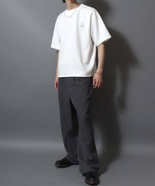 ANPAS(アンパス)の「Cat & Ghost Embroidered Short-Sleeve T-Shirt / ねこ&おばけ刺繍ワンポイント 接触冷感 速乾 半袖Tシャツ メンズ レディース 猫 ネコ(Tシャツ/カットソー・メンズ・ブラック系1/ブラック系3/ホワイト系4/ホワイト系1/ホワイト系2/ブラック系2/ホワイト系3/ブラック系4・M/L)」の14枚目の写真