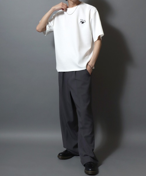 ANPAS(アンパス)の「Cat & Ghost Embroidered Short-Sleeve T-Shirt / ねこ&おばけ刺繍ワンポイント 接触冷感 速乾 半袖Tシャツ メンズ レディース 猫 ネコ(Tシャツ/カットソー・メンズ・ブラック系1/ブラック系3/ホワイト系4/ホワイト系1/ホワイト系2/ブラック系2/ホワイト系3/ブラック系4・M/L)」の18枚目の写真