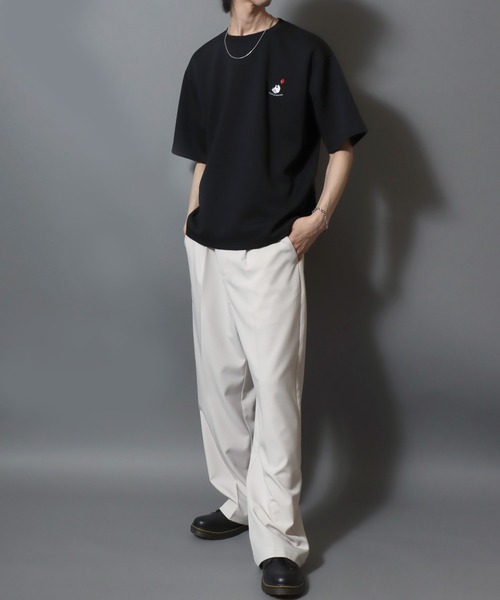 ANPAS(アンパス)の「Cat & Ghost Embroidered Short-Sleeve T-Shirt / ねこ&おばけ刺繍ワンポイント 接触冷感 速乾 半袖Tシャツ メンズ レディース 猫 ネコ(Tシャツ/カットソー・メンズ・ブラック系1/ブラック系3/ホワイト系4/ホワイト系1/ホワイト系2/ブラック系2/ホワイト系3/ブラック系4・M/L)」の12枚目の写真