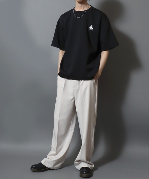 ANPAS(アンパス)の「Cat & Ghost Embroidered Short-Sleeve T-Shirt / ねこ&おばけ刺繍ワンポイント 接触冷感 速乾 半袖Tシャツ メンズ レディース 猫 ネコ(Tシャツ/カットソー・メンズ・ブラック系1/ブラック系3/ホワイト系4/ホワイト系1/ホワイト系2/ブラック系2/ホワイト系3/ブラック系4・M/L)」の11枚目の写真