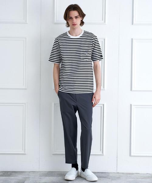 DRESSTERIOR(ドレステリア)の「◆【接触冷感/抗菌防臭/消臭】ICE CLEAR COTTON ボーダーTシャツ(Tシャツ/カットソー・メンズ・ブラック系2・91/90/94/92)」の3枚目の写真