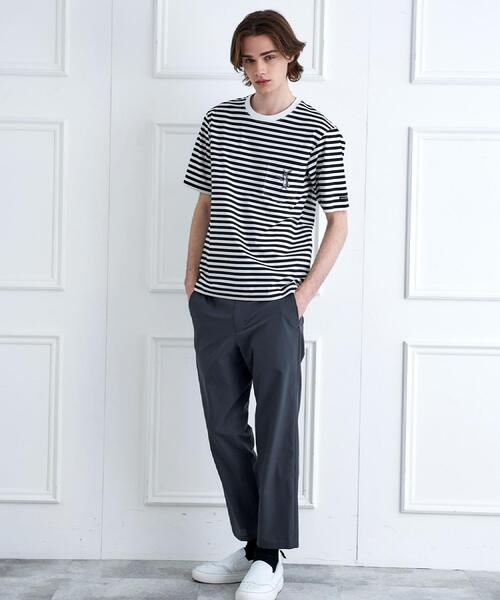 DRESSTERIOR(ドレステリア)の「◆【接触冷感/抗菌防臭/消臭】ICE CLEAR COTTON ボーダーTシャツ(Tシャツ/カットソー・メンズ・ブラック系2・91/90/94/92)」の6枚目の写真