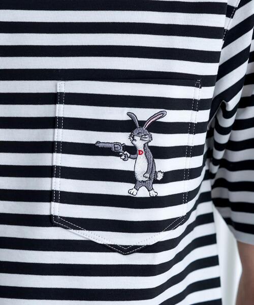 DRESSTERIOR(ドレステリア)の「◆【接触冷感/抗菌防臭/消臭】ICE CLEAR COTTON ボーダーTシャツ(Tシャツ/カットソー・メンズ・ブラック系2・91/90/94/92)」の10枚目の写真