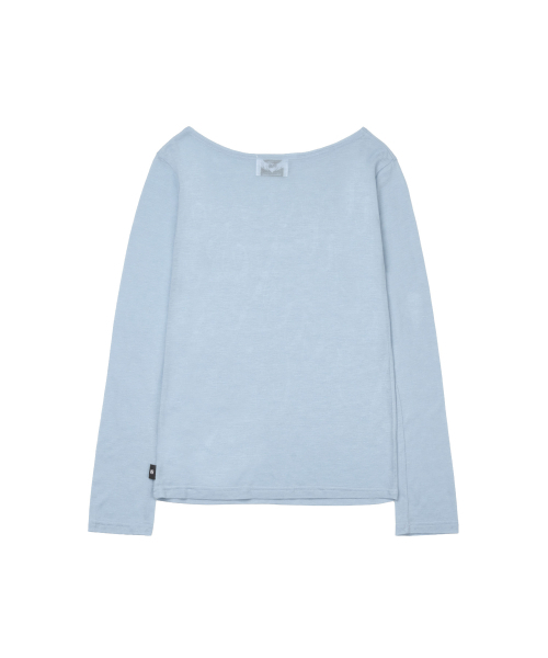 GILAARCHIVE（ギラアーカイブ）の「SCRIPT LETTERING SHEER LONG SLEEVE_SKY BLUE（Tシャツ/カットソー・レディース・その他・FREE）」の5枚目の写真