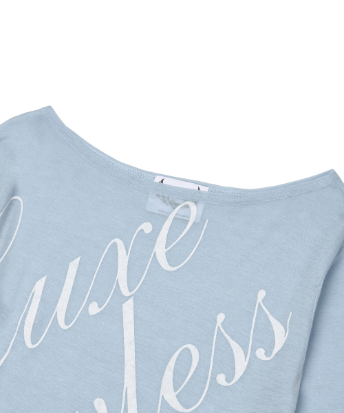 GILAARCHIVE（ギラアーカイブ）の「SCRIPT LETTERING SHEER LONG SLEEVE_SKY BLUE（Tシャツ/カットソー・レディース・その他・FREE）」の6枚目の写真