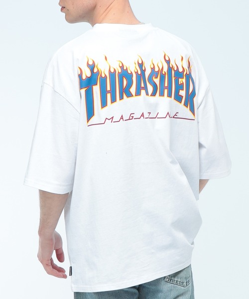 セール】THRASHER (スラッシャー) FLAME LOGO Tシャツ 半袖 バック