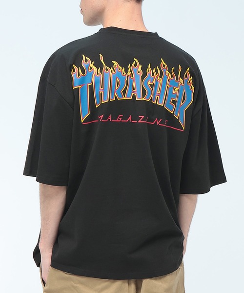 セール】THRASHER (スラッシャー) FLAME LOGO Tシャツ 半袖 バック