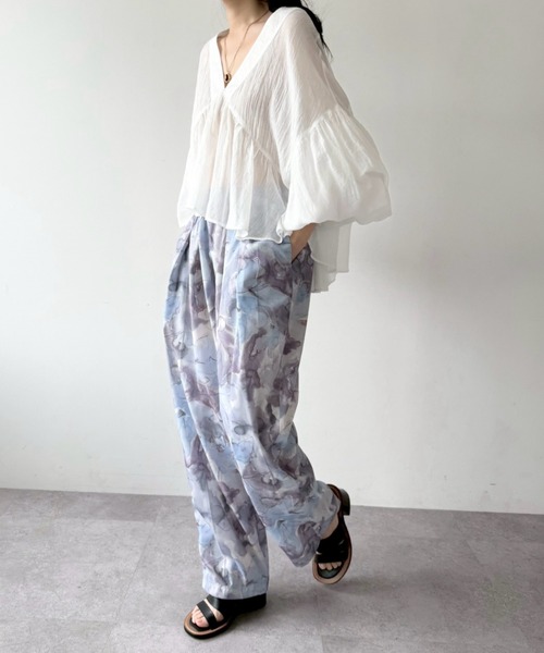 flaeu(フラユ)の「Blur Flower Trousers(その他パンツ・レディース・ブルー/ピンク・FREE)」の13枚目の写真