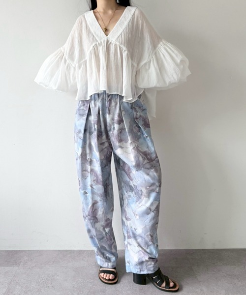 flaeu(フラユ)の「Blur Flower Trousers(その他パンツ・レディース・ブルー/ピンク・FREE)」の12枚目の写真