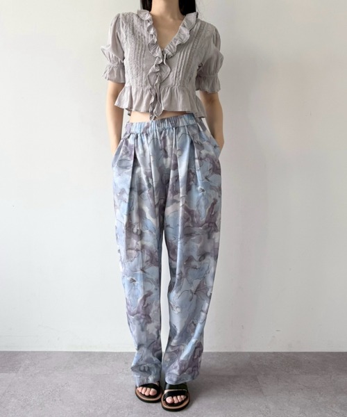flaeu(フラユ)の「Blur Flower Trousers(その他パンツ・レディース・ブルー/ピンク・FREE)」の14枚目の写真