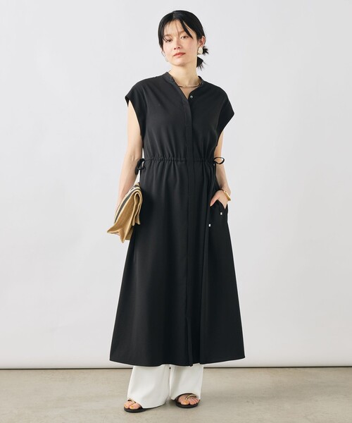 NOLLEY’S（ノーリーズ）の「【WEB限定】ウォッシャブルジョーゼットワンピース（ワンピース・レディース・チャコールグレー/ブラック・38）」の2枚目の写真