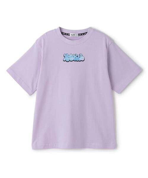 X-girl Stages（エックスガールステージス）の「ガールイラストバックプリント ビッグTワンピ（ワンピース・キッズ・ブラック/ライトブルー/ラベンダー・140cm/100cm/90cm/120cm/110cm/130cm）」の3枚目の写真