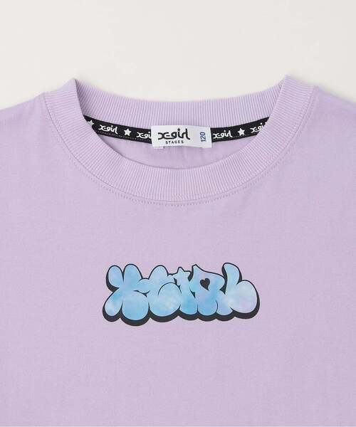 X-girl Stages（エックスガールステージス）の「ガールイラストバックプリント ビッグTワンピ（ワンピース・キッズ・ブラック/ライトブルー/ラベンダー・140cm/100cm/90cm/120cm/110cm/130cm）」の5枚目の写真