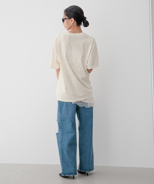 HEREIAM（ヘレイアム）の「【HEREIAM】ユニセックス/ピグメントクラッシュＴ（Tシャツ/カットソー・レディース・ブラック系/ライム/アイボリー・FREE）」の5枚目の写真