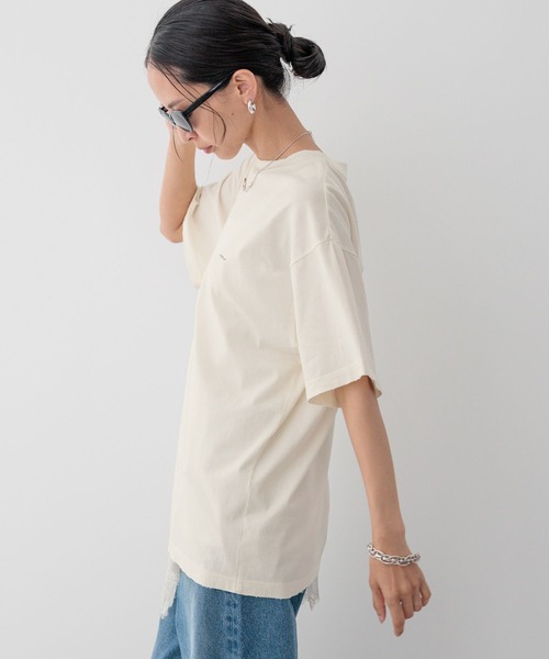 HEREIAM（ヘレイアム）の「【HEREIAM】ユニセックス/ピグメントクラッシュＴ（Tシャツ/カットソー・レディース・ブラック系/ライム/アイボリー・FREE）」の9枚目の写真